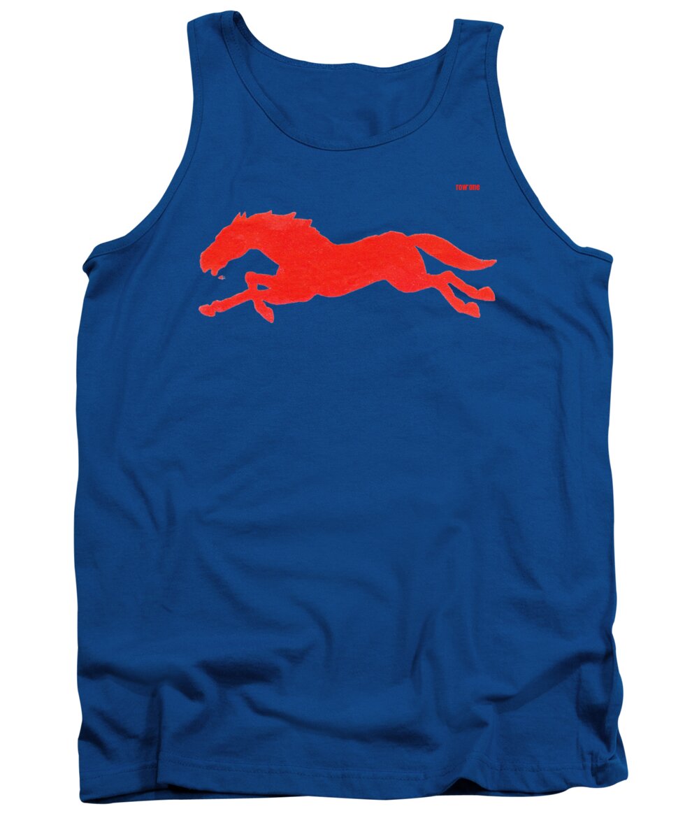 Smu Tank Top featuring the mixed media 1933 SMU Mustangs Art by Row One Brand