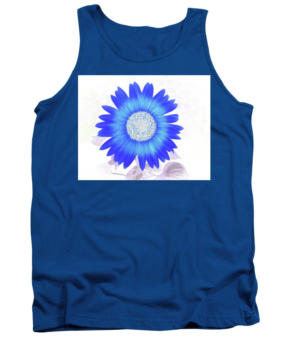 Flower Tank Top featuring the photograph Blue Flower Power by Missy Joy