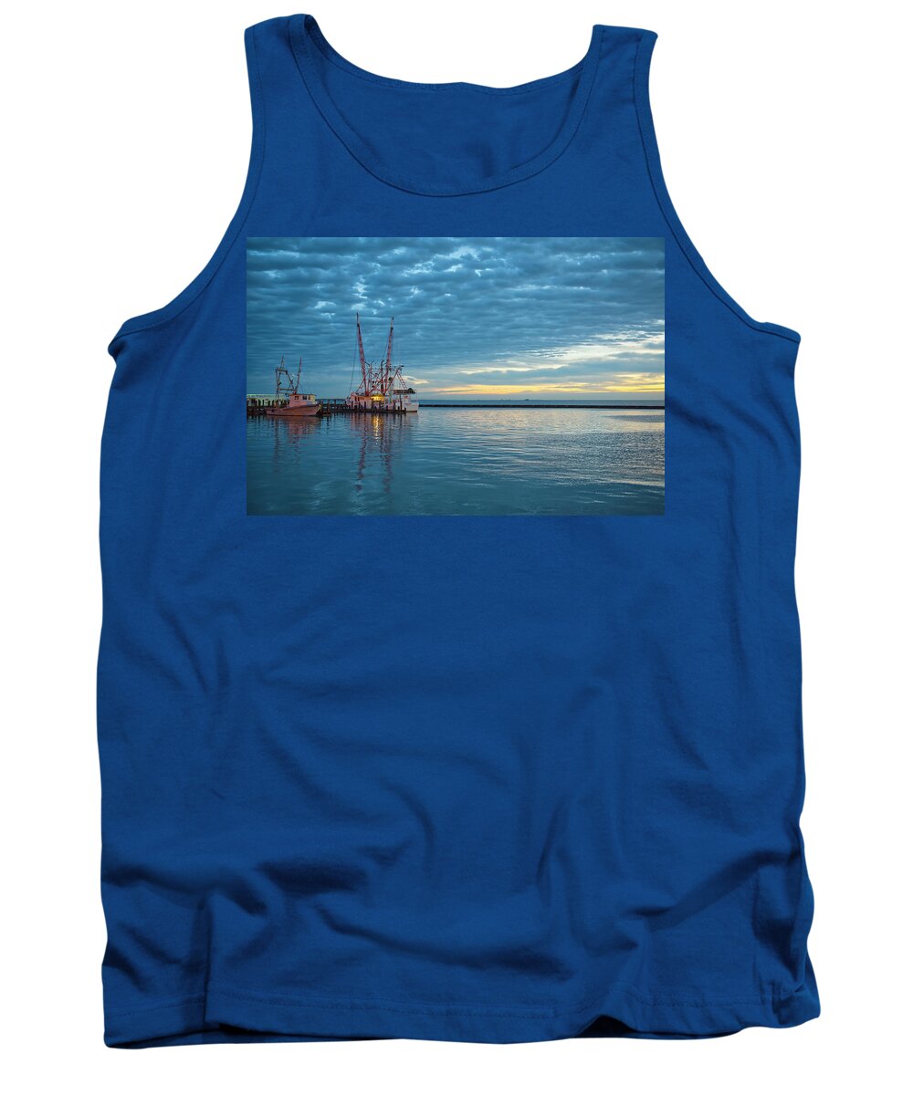 Shrimp Boats Tank Top featuring the photograph Blue Dawn by Ty Husak