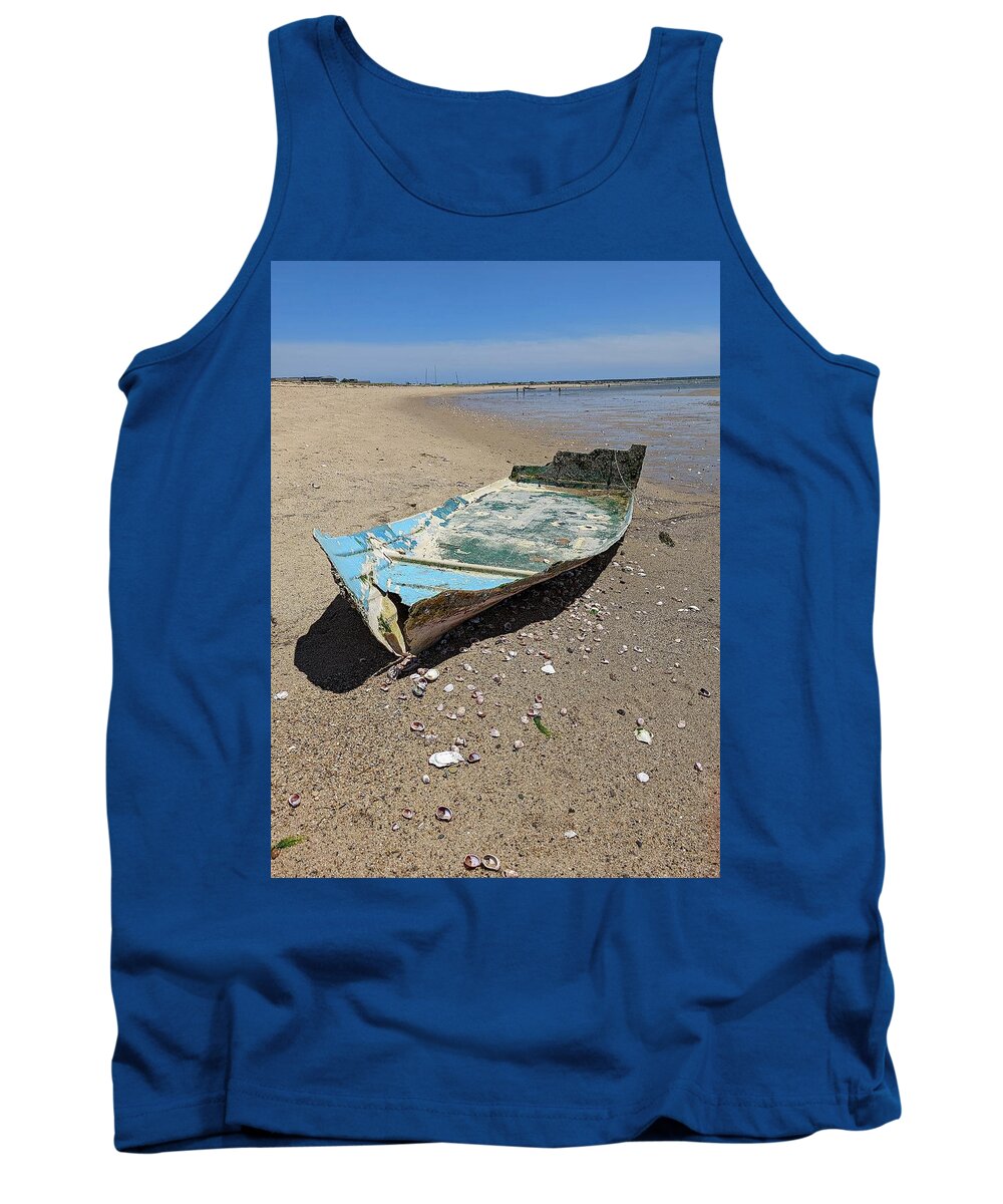 Nature Tank Top featuring the painting Boat Revealed by Annalisa Rivera-Franz