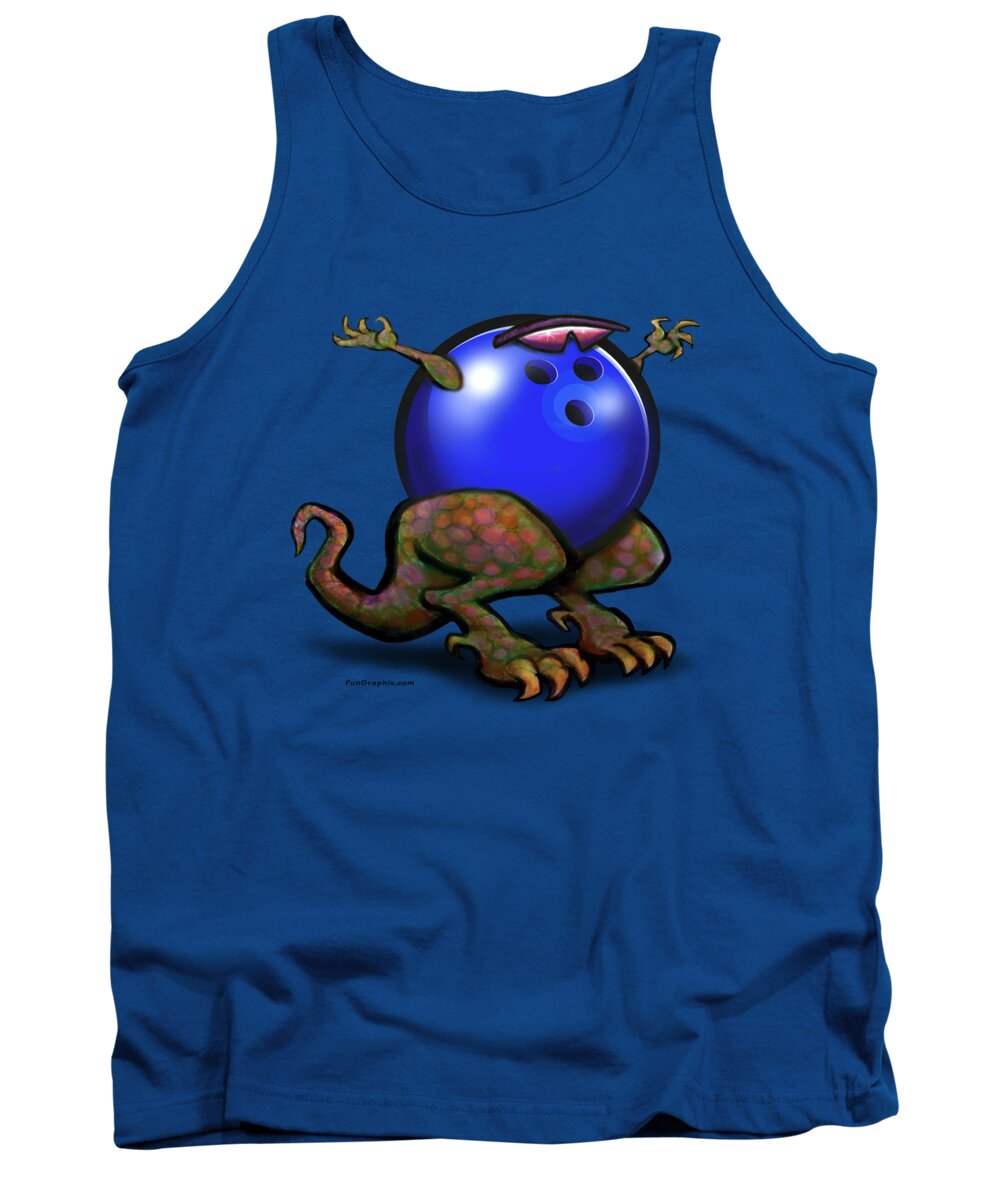 Bowl Tank Top featuring the digital art Bowling Beast by Kevin Middleton
