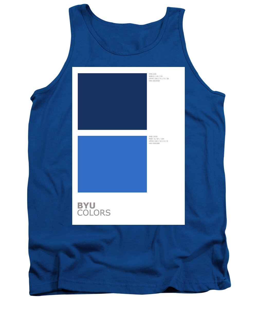 BYU Sports Team Official Colors Palette Minimalist Tank Top by