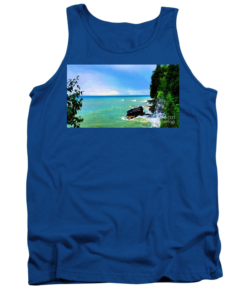 Water Tank Top featuring the photograph Cliffside View by Diamante Lavendar