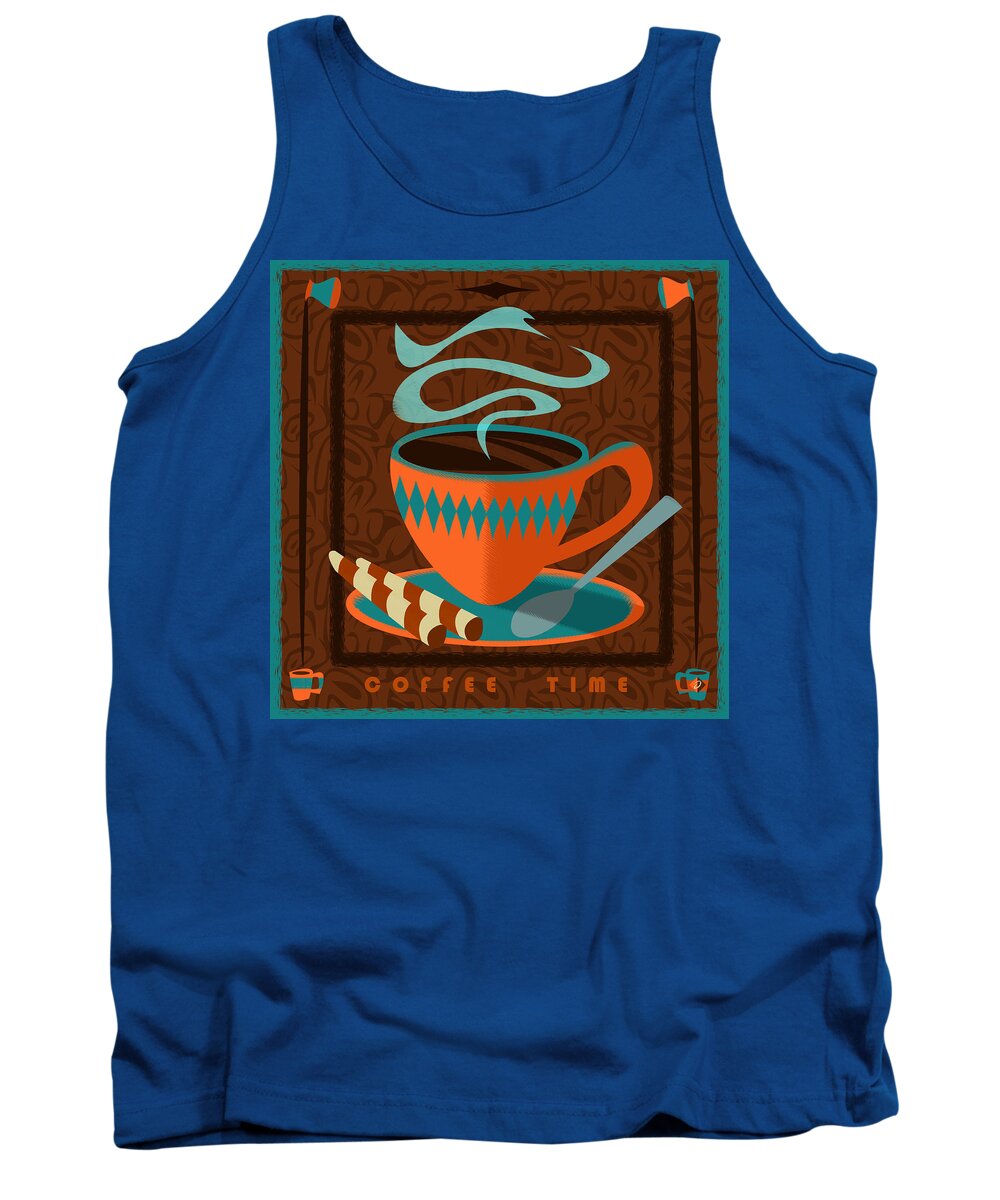 Coffee Tank Top featuring the digital art Coffee Time by Alan Bodner