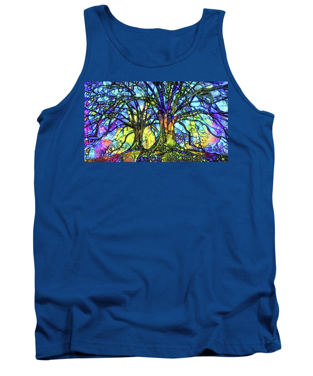 Tree Of Life Tank Top featuring the digital art Colorful Abstract Trees by Peggy Collins