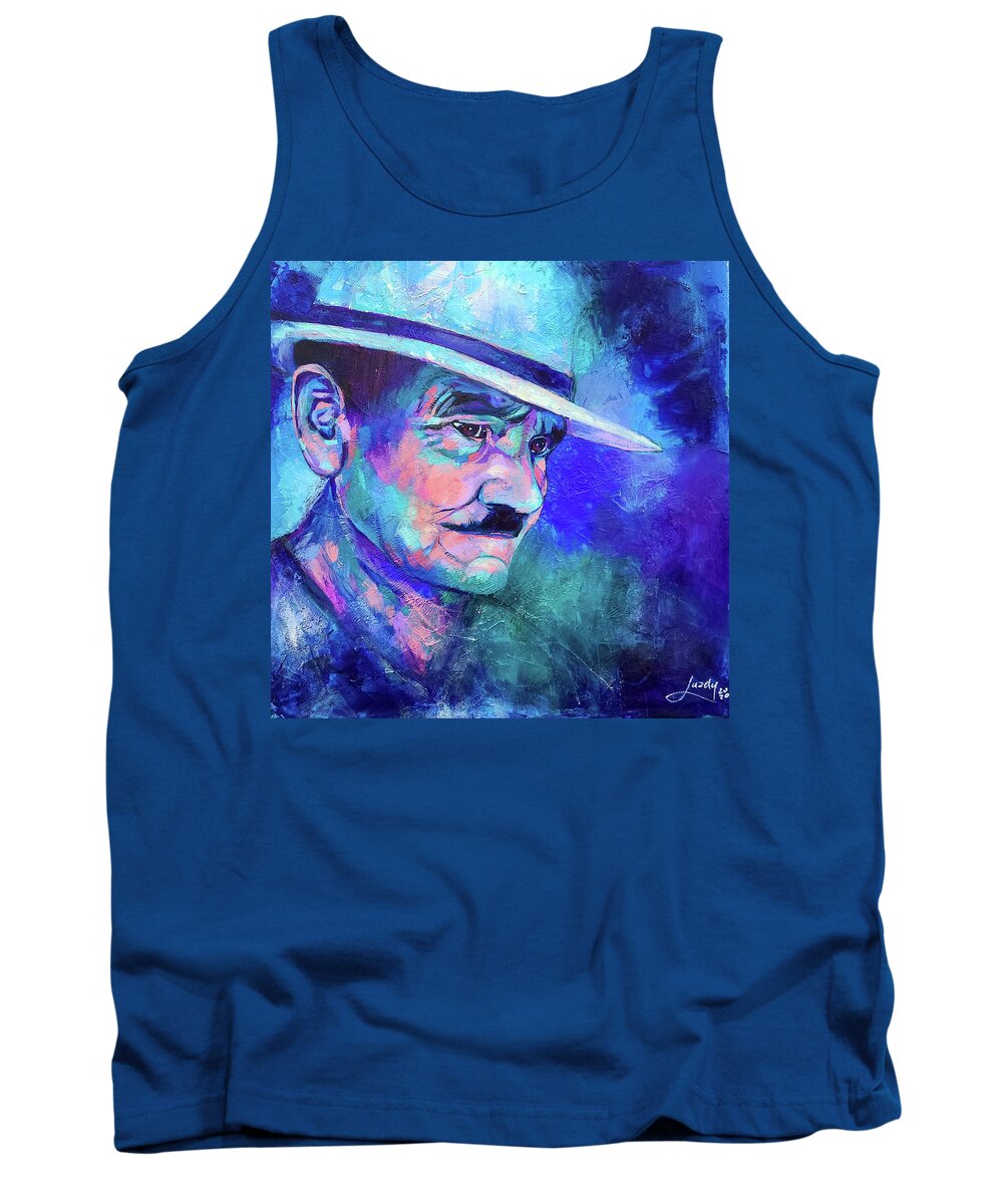 Bold Portrait Painting Tank Top featuring the painting Dear Old Man by Luzdy Rivera
