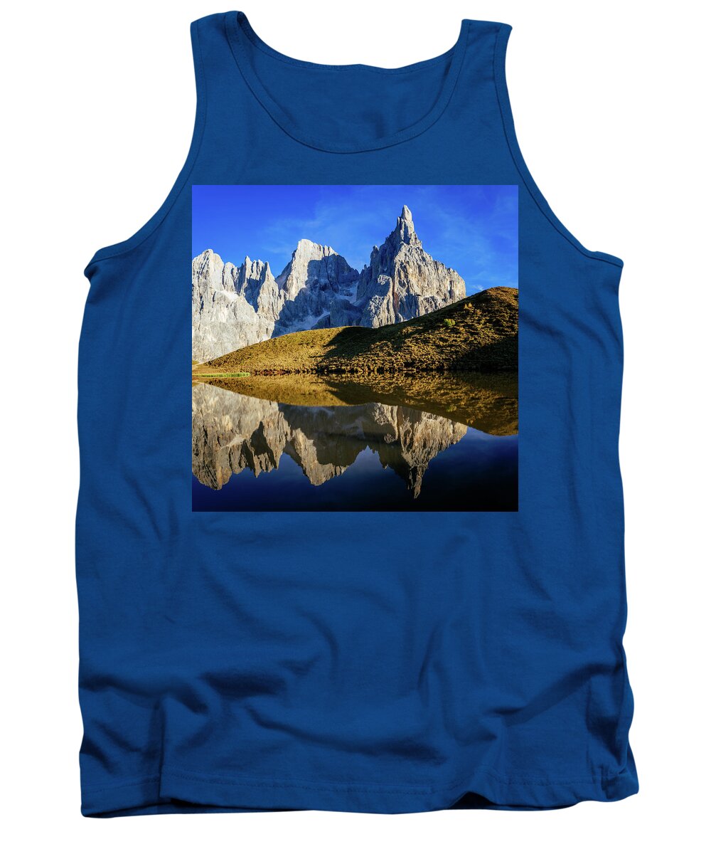 Blue Tank Top featuring the photograph Dolomites Reflecting by Francesco Riccardo Iacomino