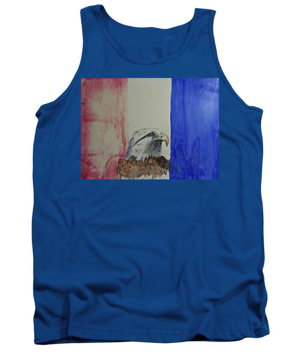 Eagle America Tank Top featuring the photograph Eagle watercolor by Jerry Battle