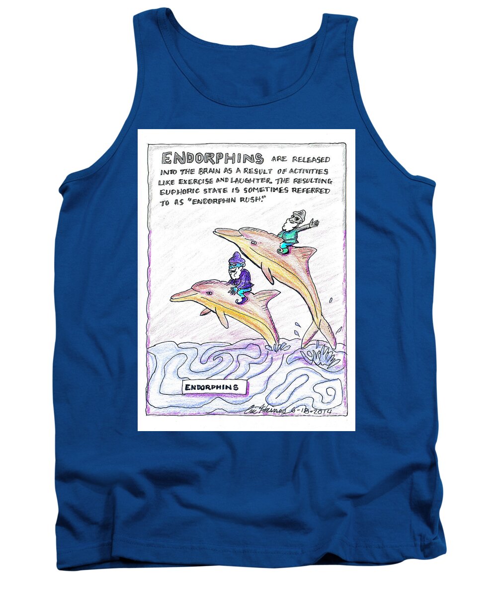 Endorphins Tank Top featuring the drawing Endorphins by Eric Haines