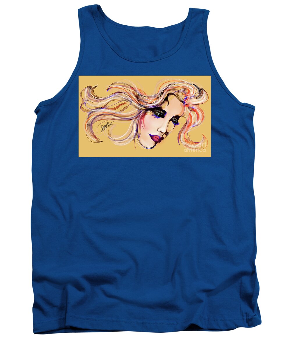 Equestrian Art Tank Top featuring the digital art Face of Serenity by Stacey Mayer by Stacey Mayer