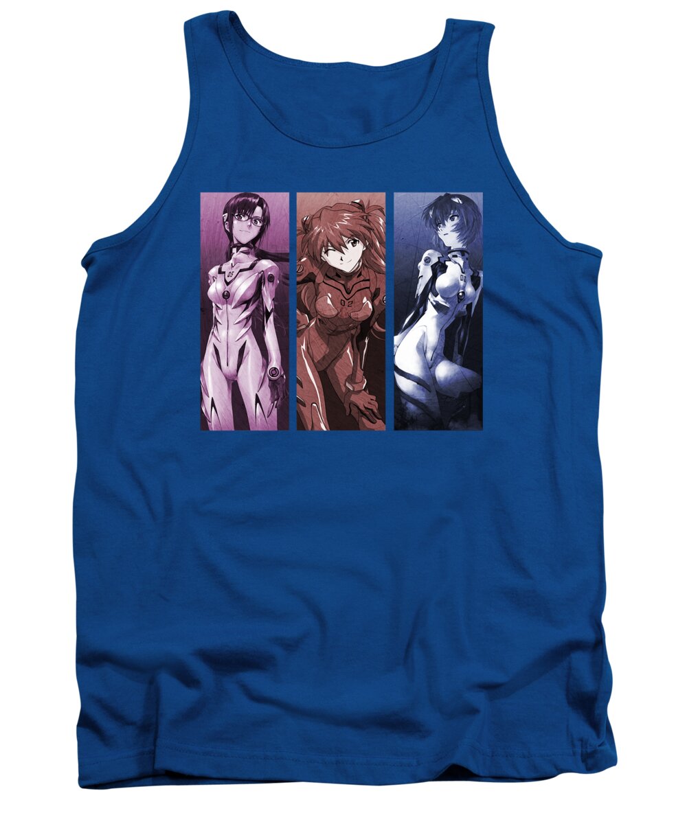 Anime Tank Top featuring the drawing For Men Women Anime Inspired Shirt Retro Vintage by Lotus Leafal