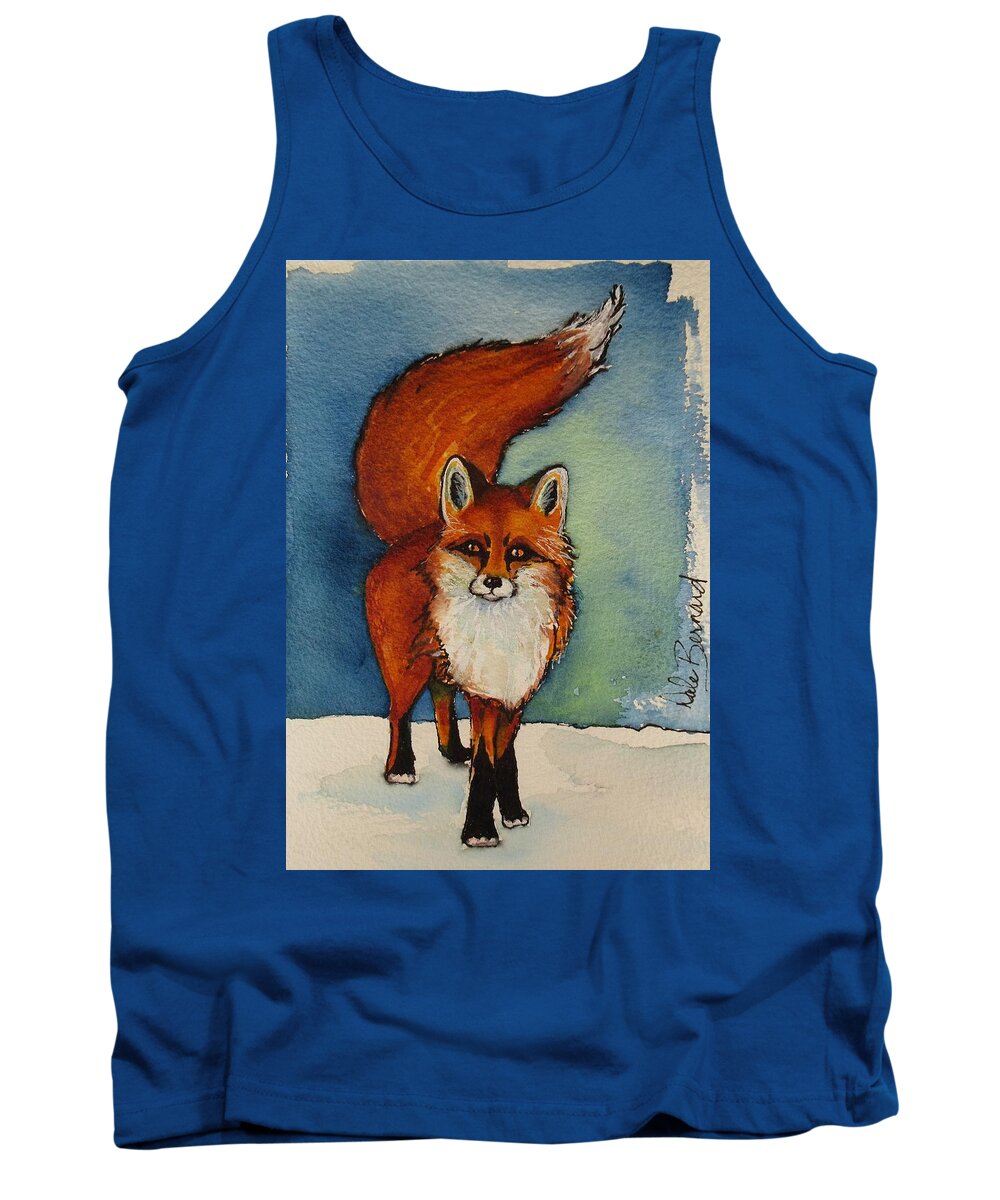 Fox Tank Top featuring the painting Foxy Fox by Dale Bernard