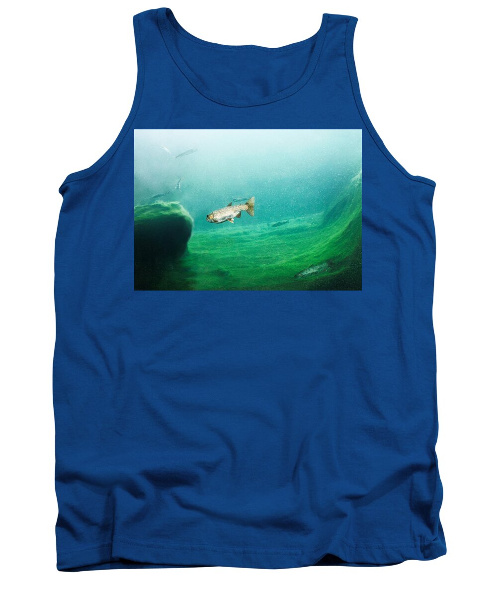 Freshwater Tank Top featuring the digital art Freshwater Ecosystem by Susan Hope Finley