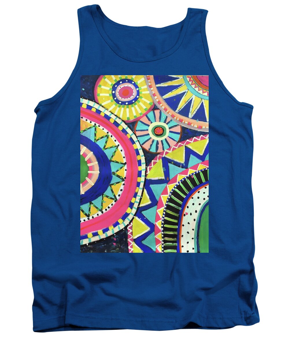 Cheerful Tank Top featuring the painting Get Happy by Cyndie Katz