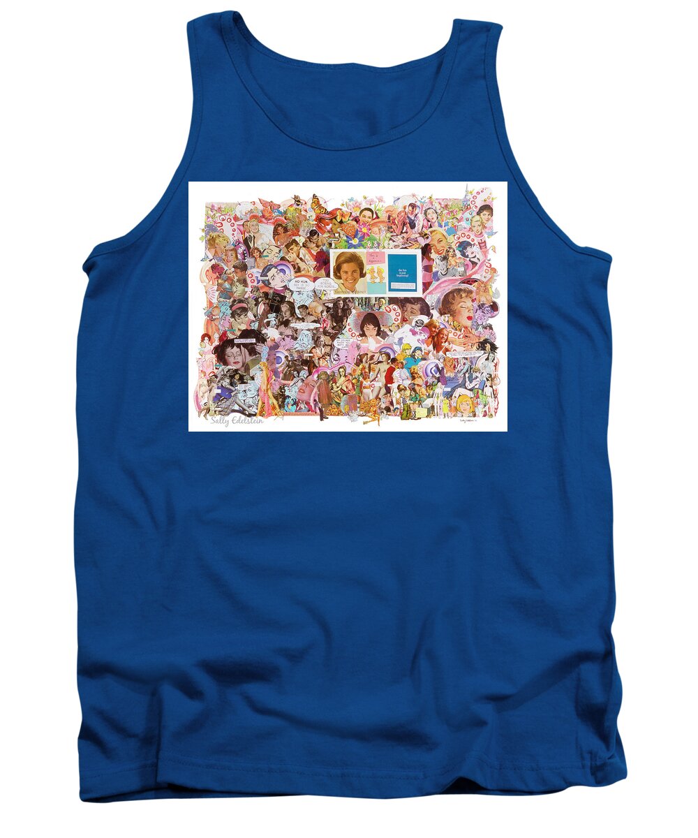 Women Tank Top featuring the mixed media Growing Up and Liking It by Sally Edelstein