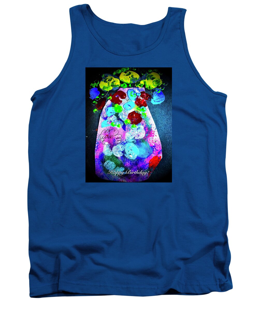 Mixed Media Tank Top featuring the painting Happy Birthday by Tommy McDonell