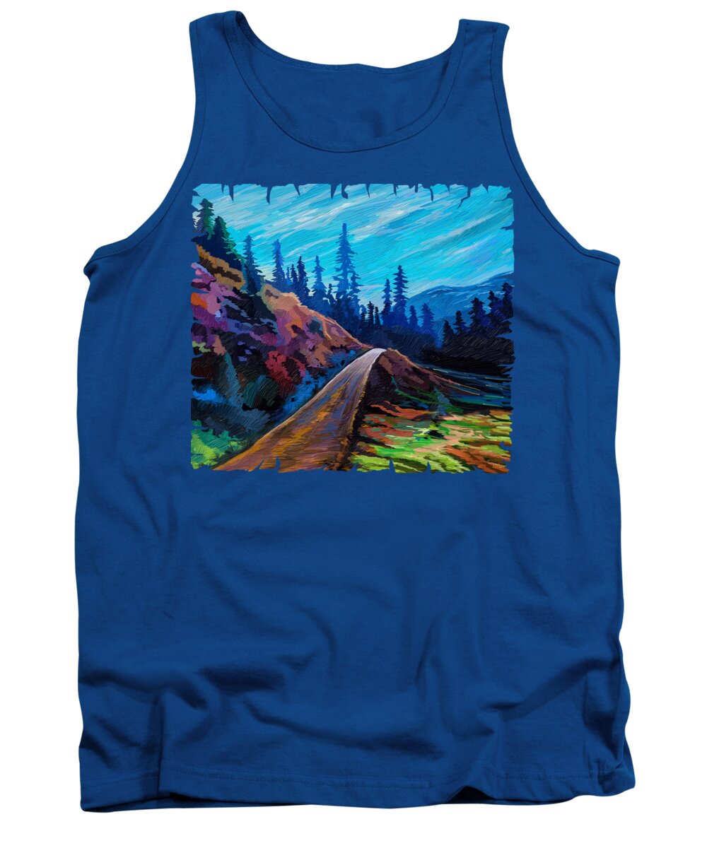 Paint Tank Top featuring the painting Hills Road by Anthony Mwangi