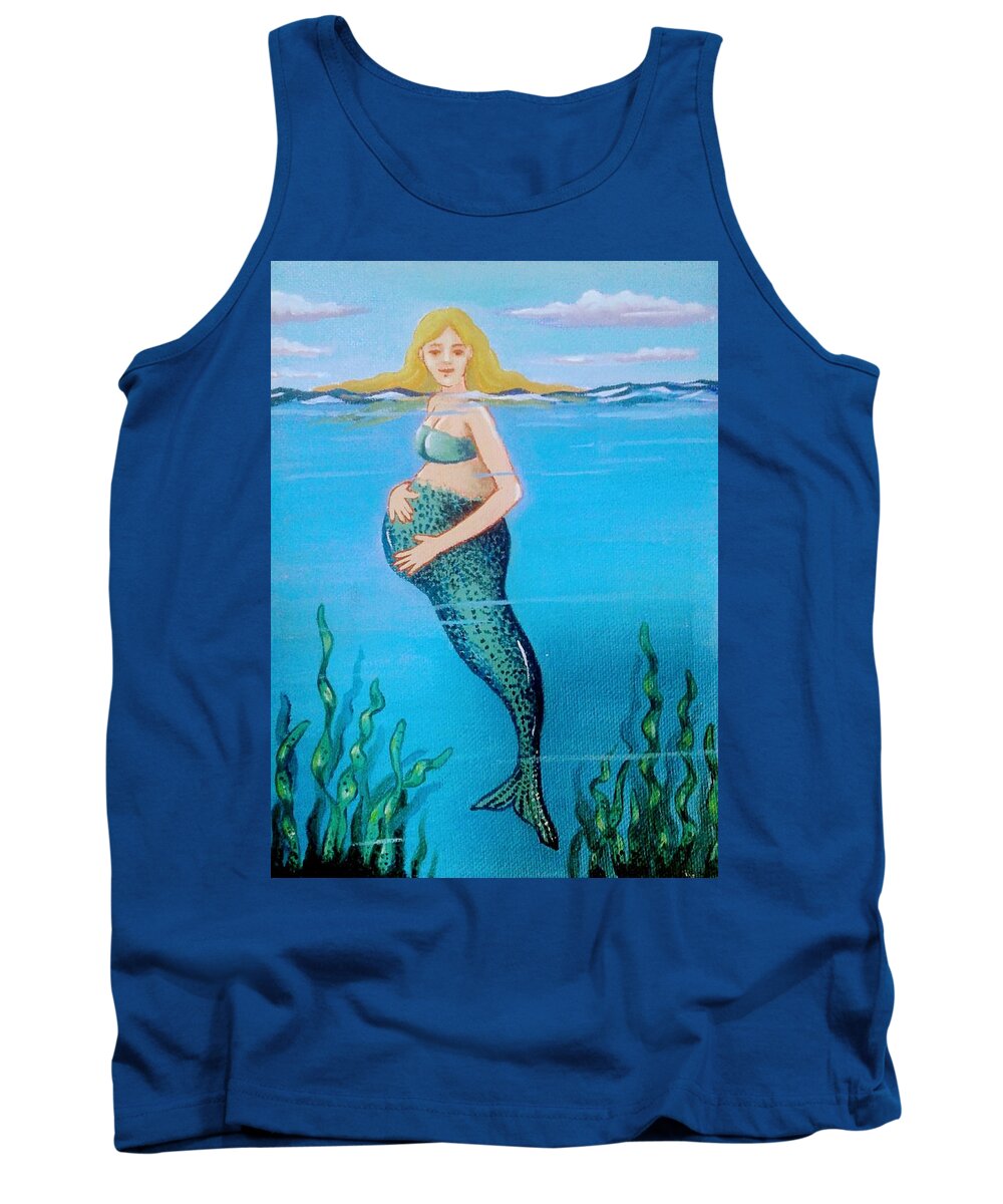 Mermaids Tank Top featuring the painting It Happens by James RODERICK