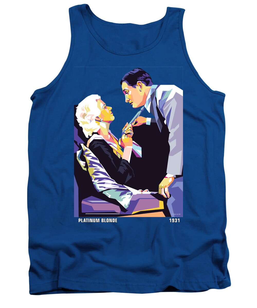 Jean Tank Top featuring the mixed media Jean Harlow and Robert Williams by Movie World Posters