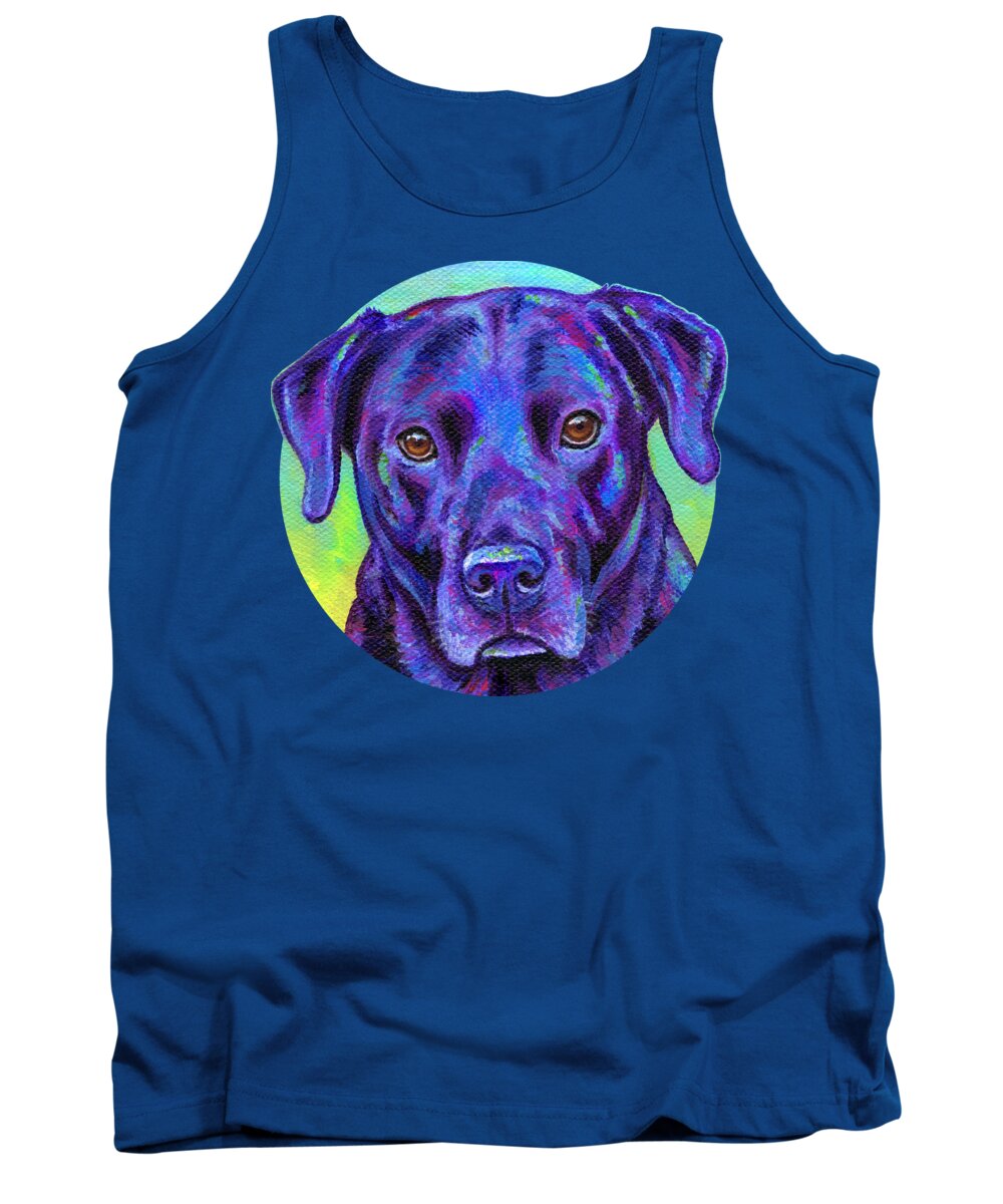 Labrador Retriever Tank Top featuring the painting Larry the Labrador by Rebecca Wang