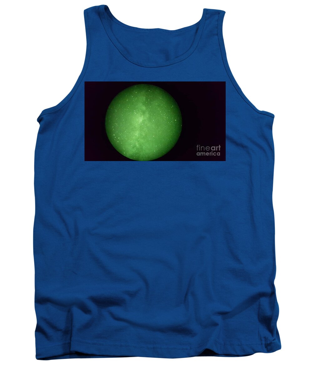 Mojave Tank Top featuring the photograph Night Sky in the Mojave Desert as seen through a Night Scope by Elena Pratt