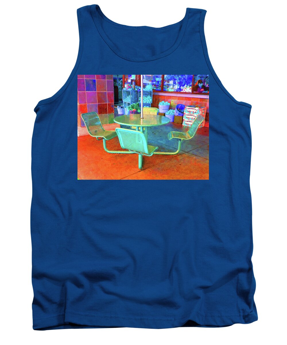 Outdoor Furniture Tank Top featuring the photograph Outdoor Table by Andrew Lawrence