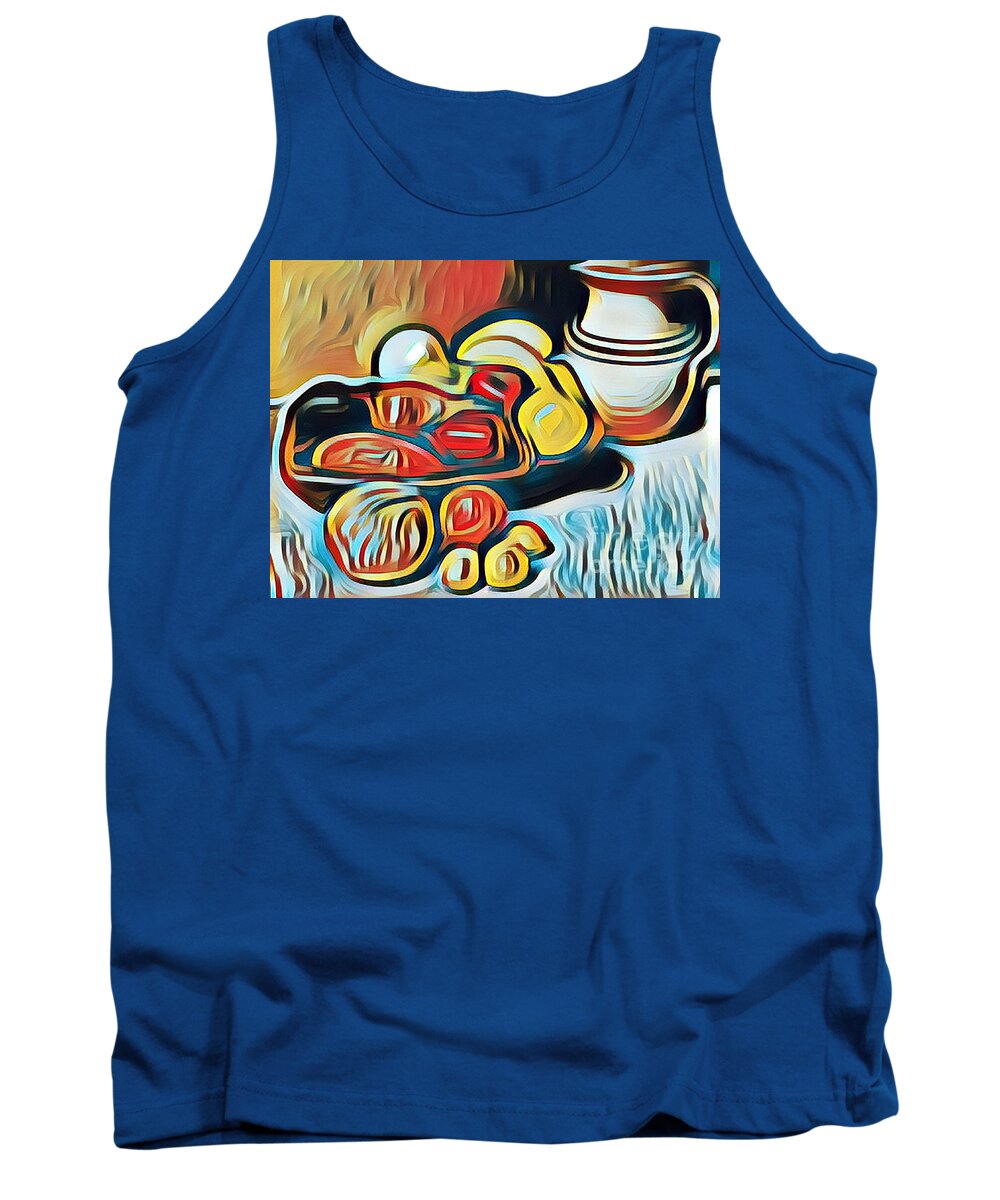 Painterly Still Life Study Tank Top featuring the digital art Painterly Still Life Study by Karen Francis