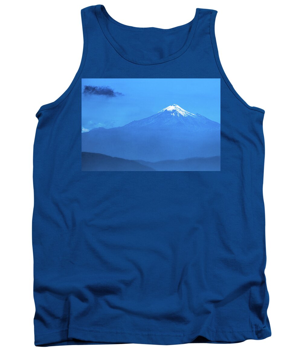 Volcano Tank Top featuring the photograph Pico de Orizaba Viewed from aboard a Ship in Veracruz by William Dickman