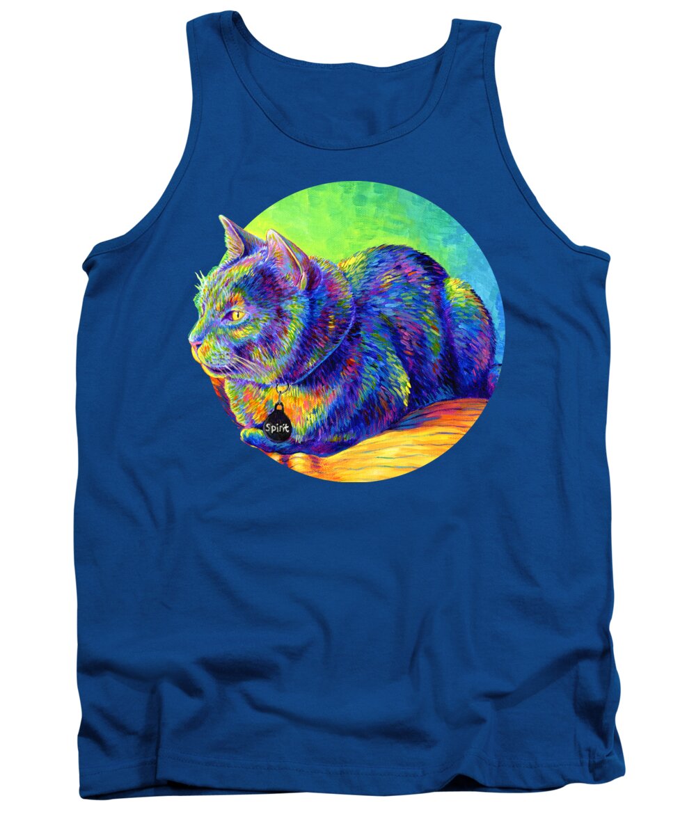 Cat Tank Top featuring the painting Psychedelic Spirit by Rebecca Wang