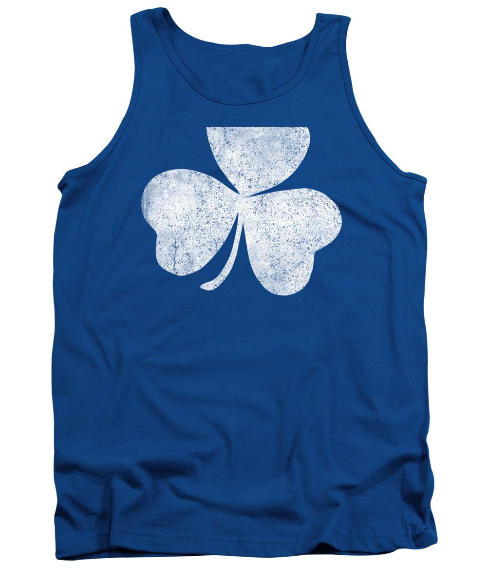 Funny Tank Top featuring the digital art Retro Distressed Shamrock St Patricks Day by Flippin Sweet Gear