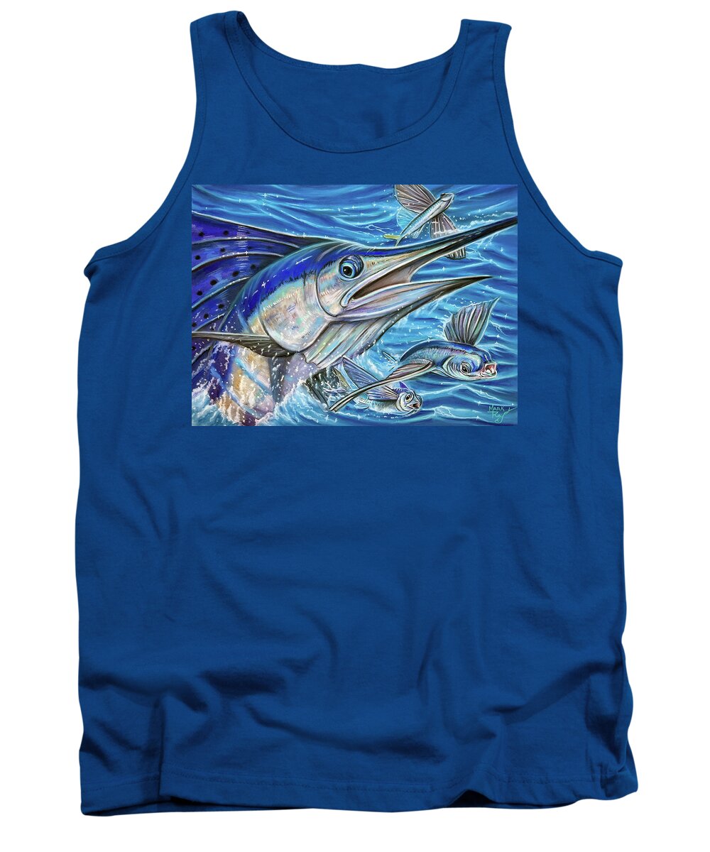 Sailfish Tank Top featuring the painting Sails Force by Mark Ray