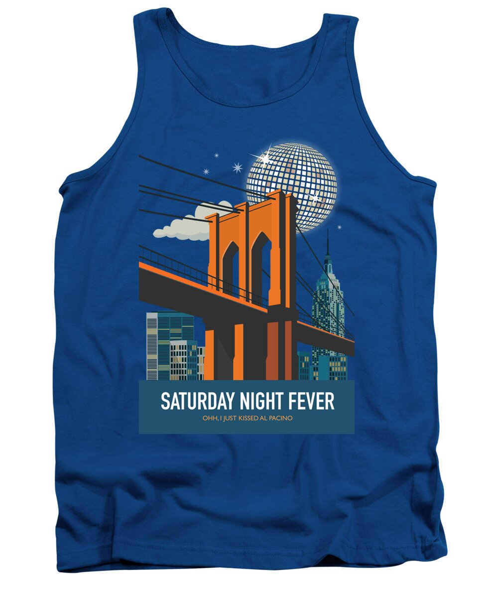 Saturday Night Fever Tank Top featuring the digital art Saturday Night Fever - Alternative Movie Poster by Movie Poster Boy