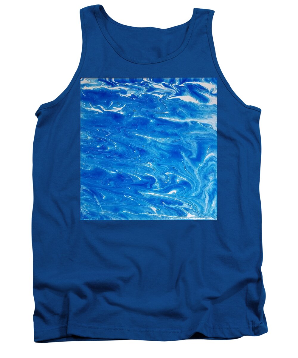 Abstract Tank Top featuring the painting Ice by Pour Your heART Out Artworks