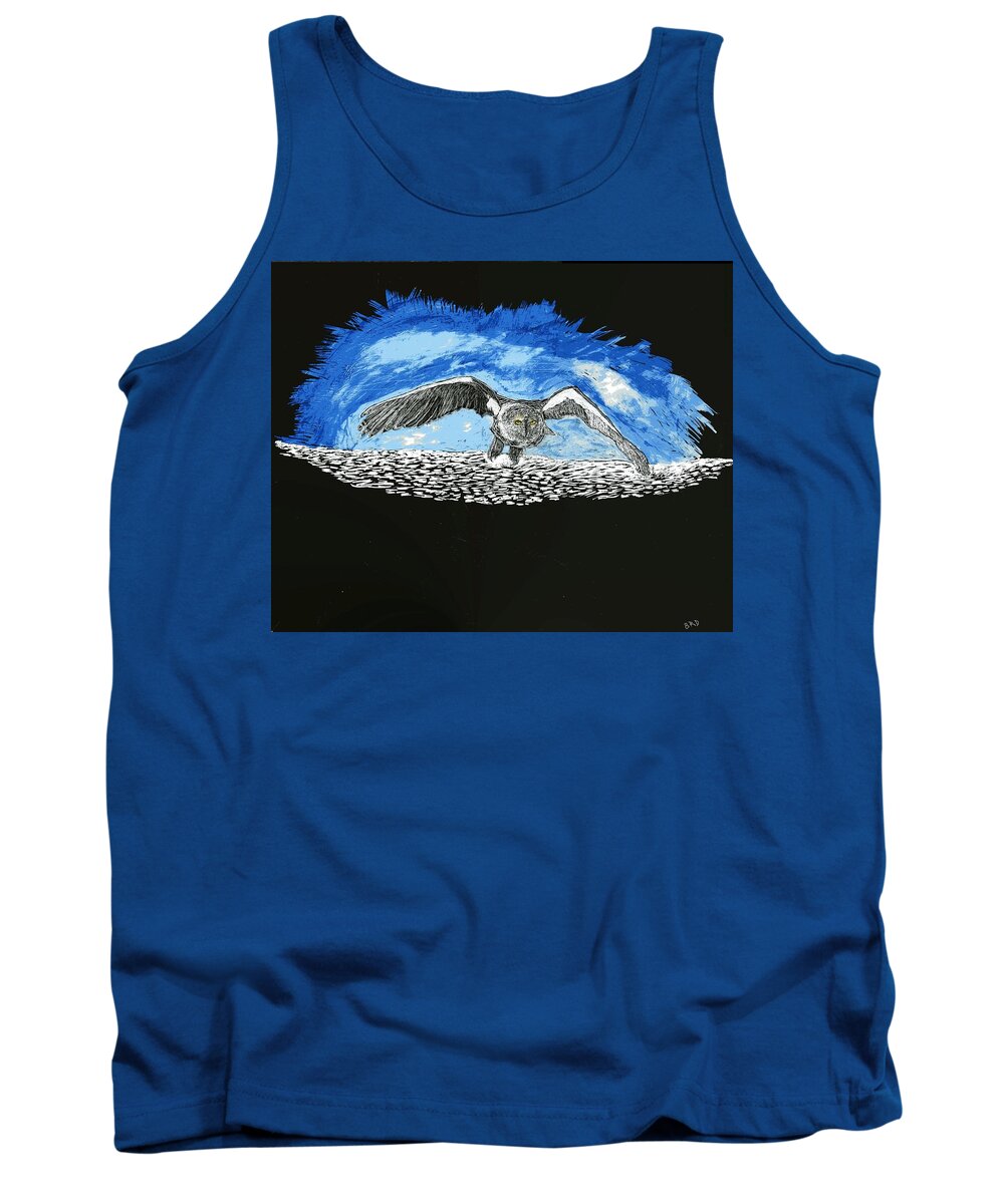 Snowy Owl Tank Top featuring the drawing Snowy Owl by Branwen Drew