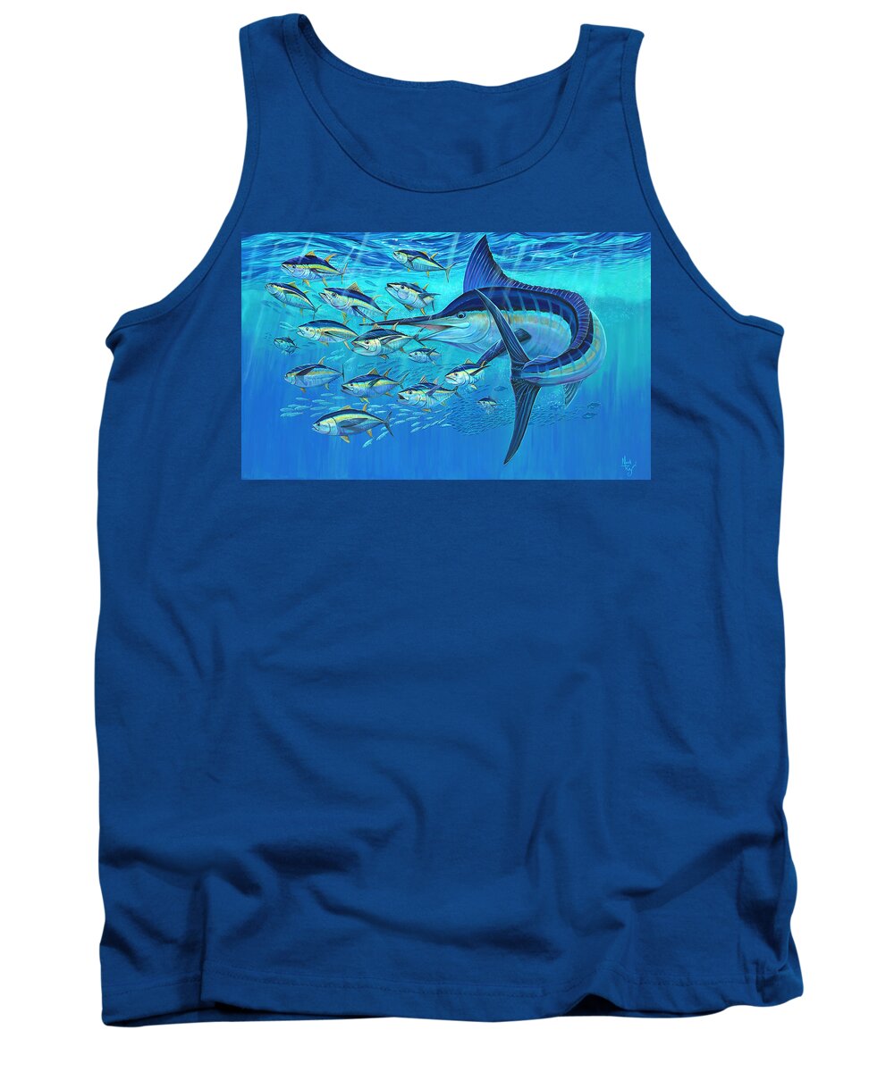 Blue Marlin Tank Top featuring the painting Sorry Charlie by Mark Ray