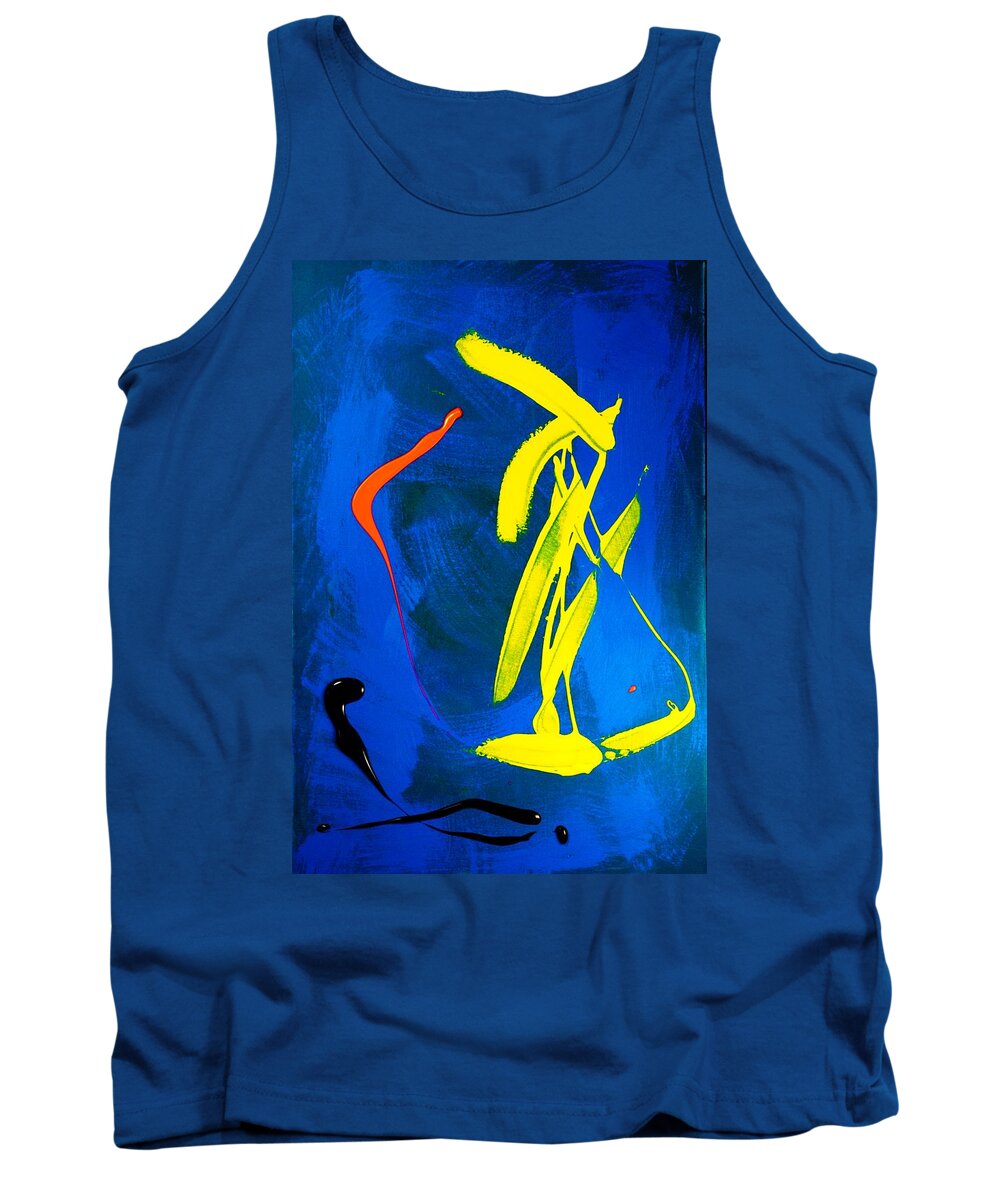 Abstract Expressionism Tank Top featuring the painting Space and Balance by Elf EVANS