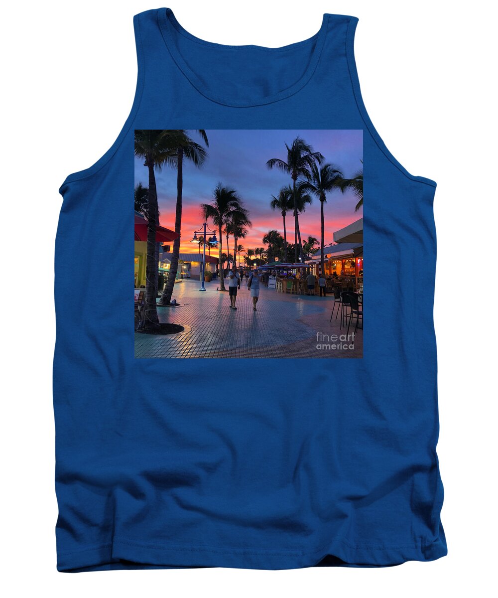#time Square Tank Top featuring the photograph Strolling Times Square by Cornelia DeDona