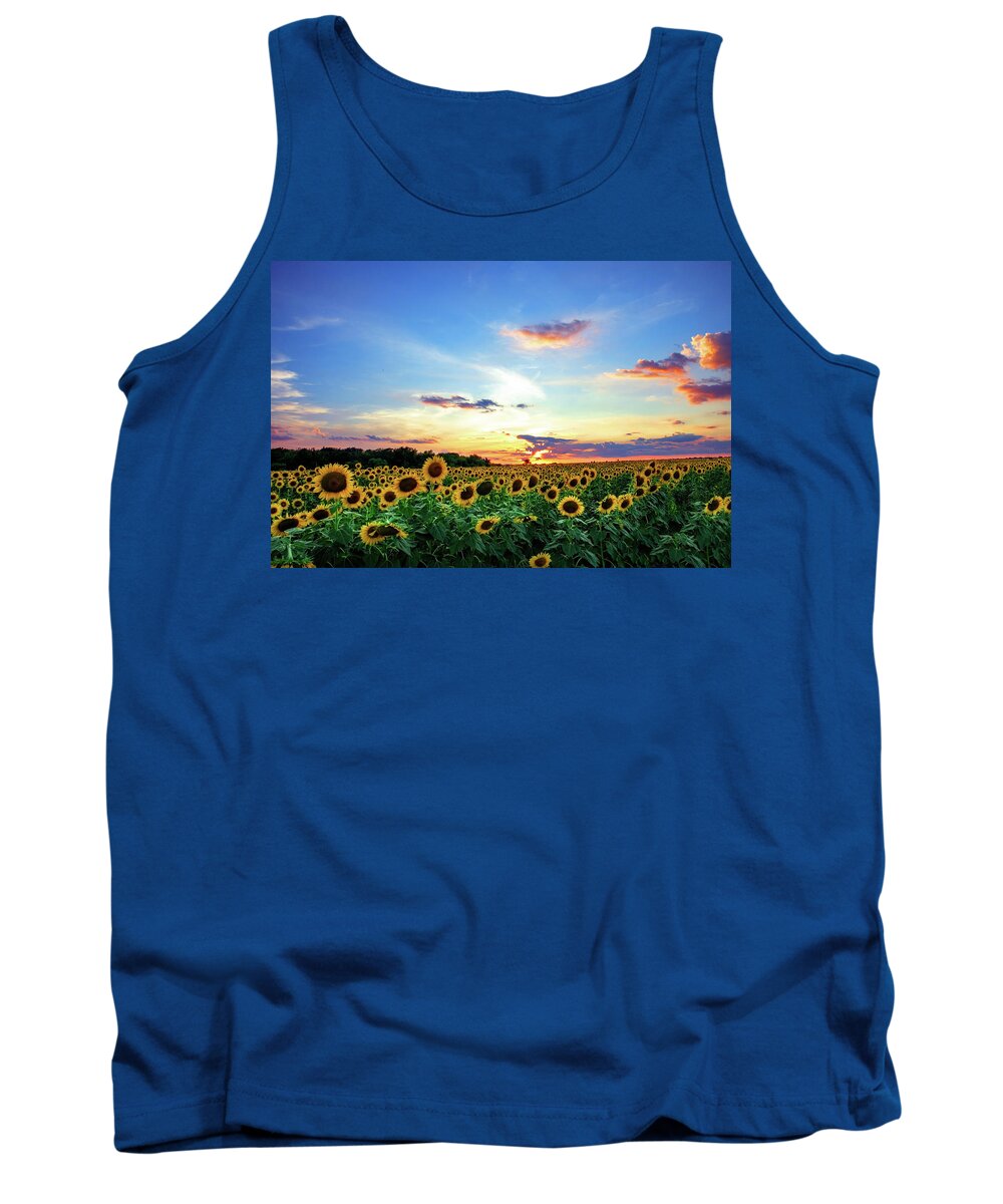 Landscape Tank Top featuring the photograph Sunflower Sunset I by KC Hulsman