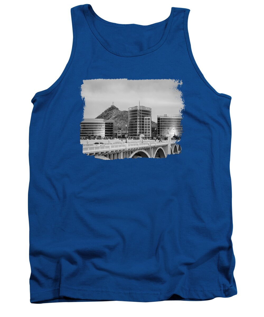 Tempe Tank Top featuring the photograph Tempe Just Before Sunset BW by Elisabeth Lucas