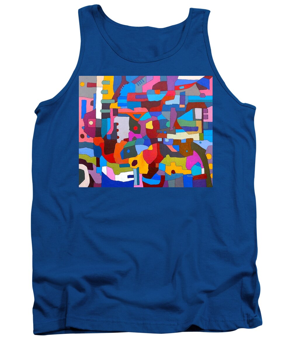 Rebeck Xiii - The Lonely Sun Tank Top featuring the painting The Lonely Sun by Plata Garza