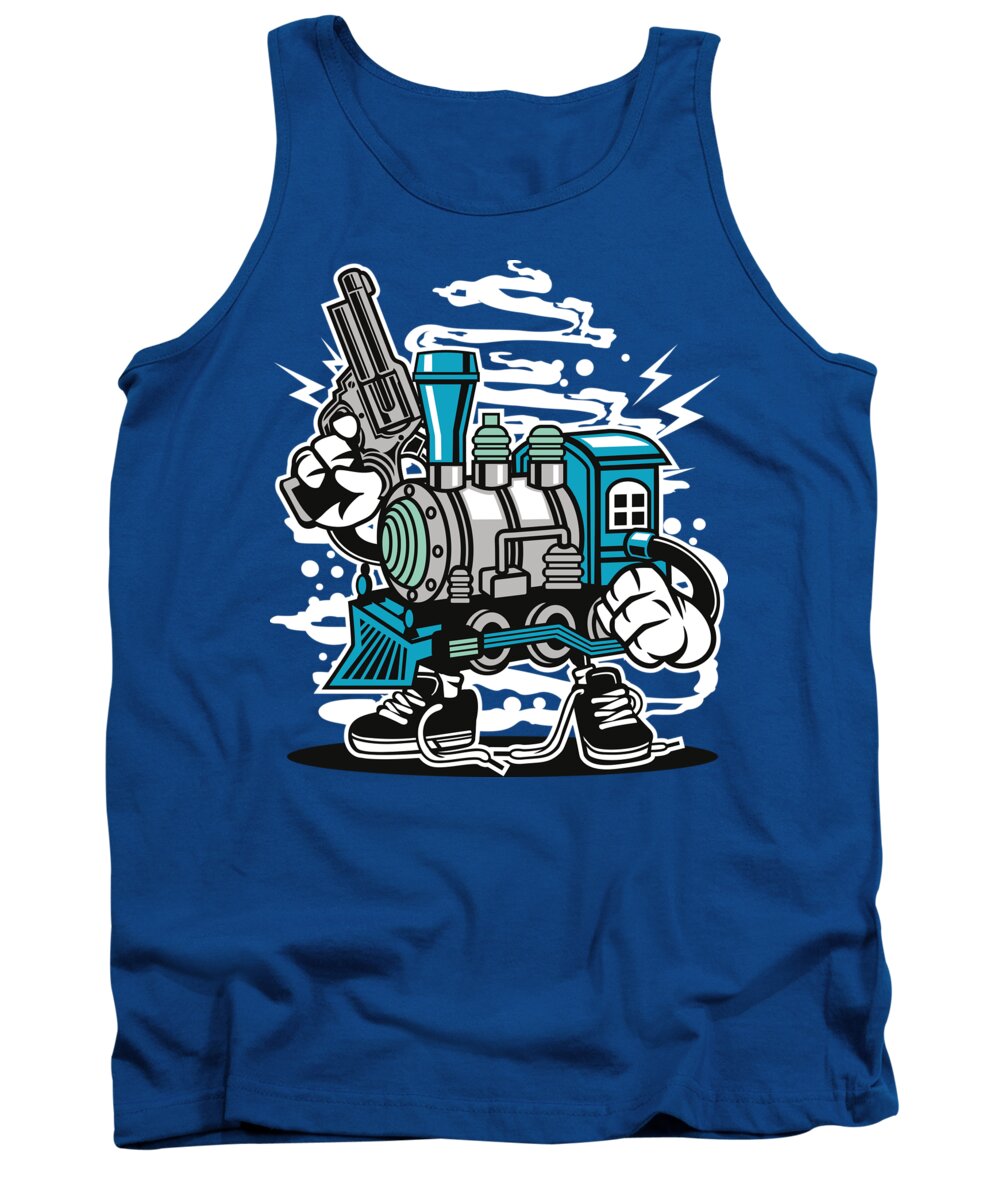 Armed Tank Top featuring the digital art Train Robber by Long Shot