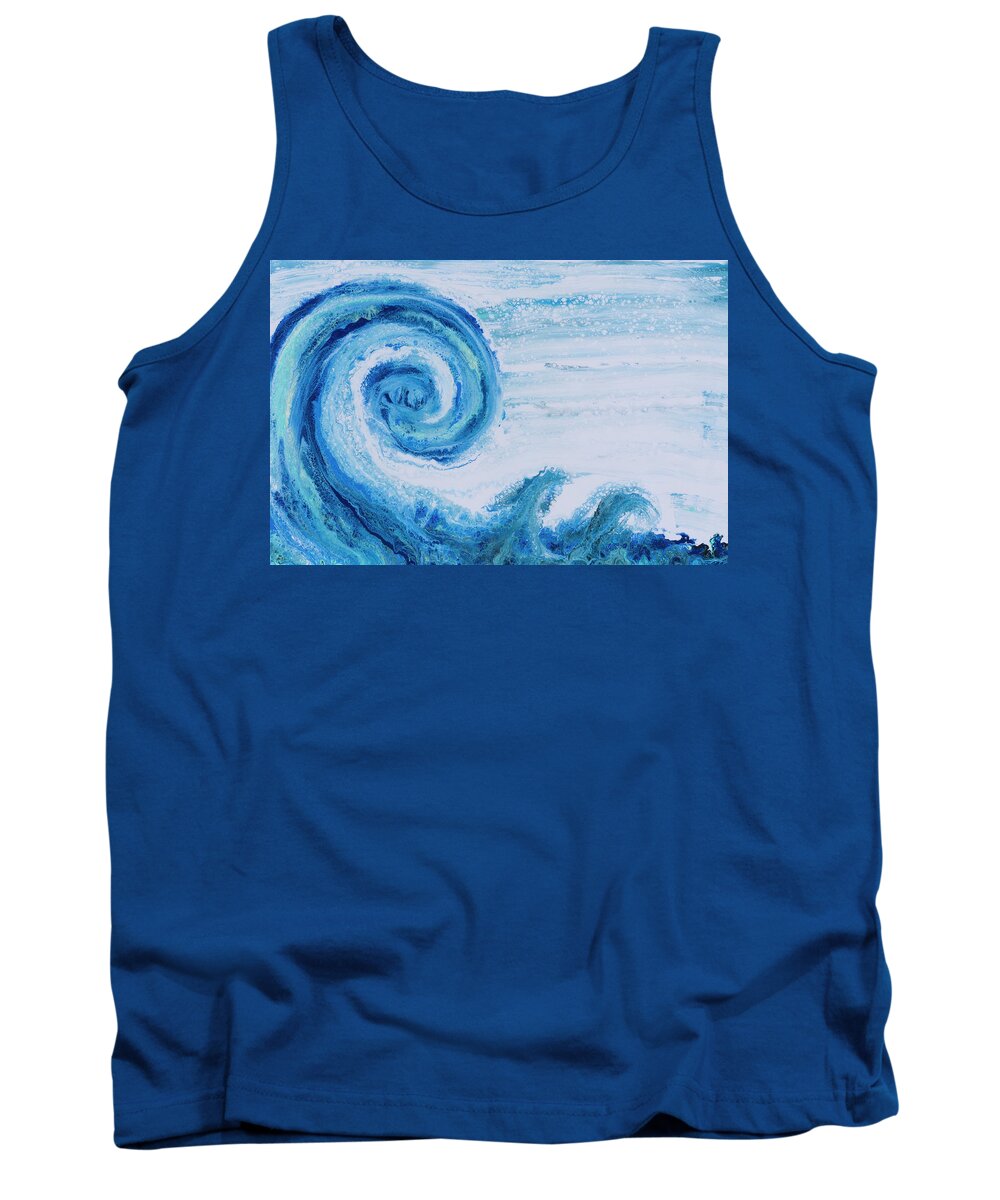 Seascape Tank Top featuring the painting Tsunami by Steve Shaw