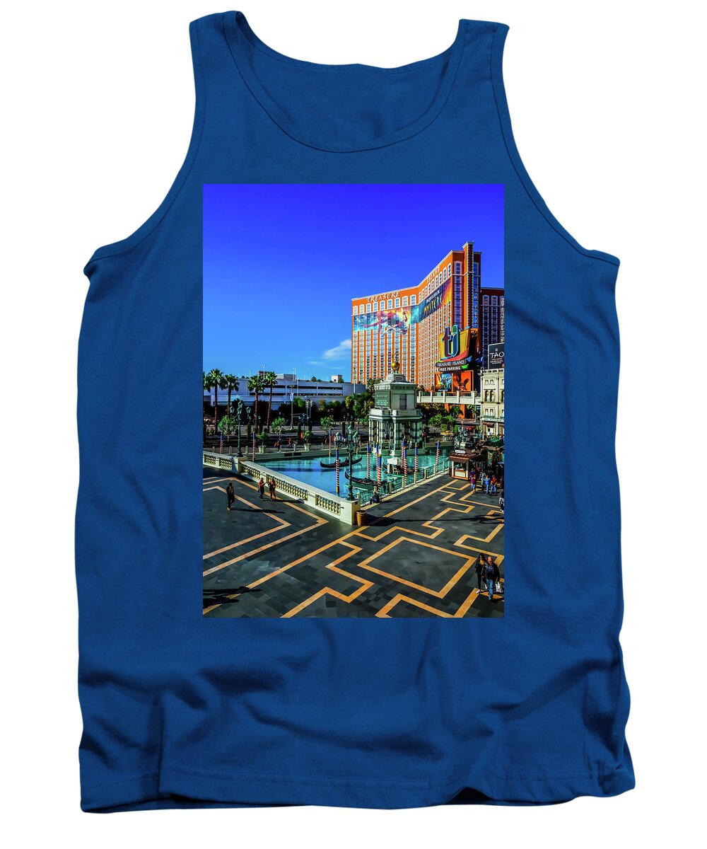  Tank Top featuring the photograph View From The Venetian to Treasure Island by Rodney Lee Williams
