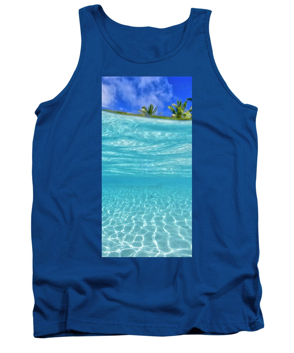 Ocean Tank Top featuring the photograph Water and sky triptych - 2 of 3 by Artesub