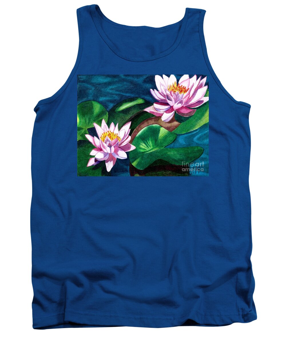 Flowers Tank Top featuring the digital art Water lilies by Yenni Harrison