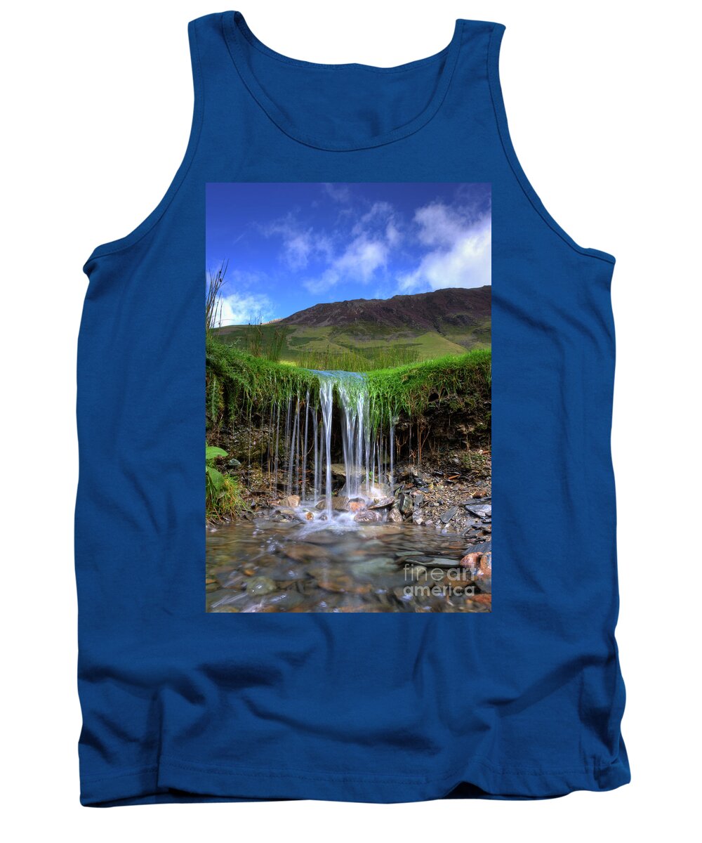 Uk Tank Top featuring the photograph Waterfall In Miniature, Lake District by Tom Holmes Photography