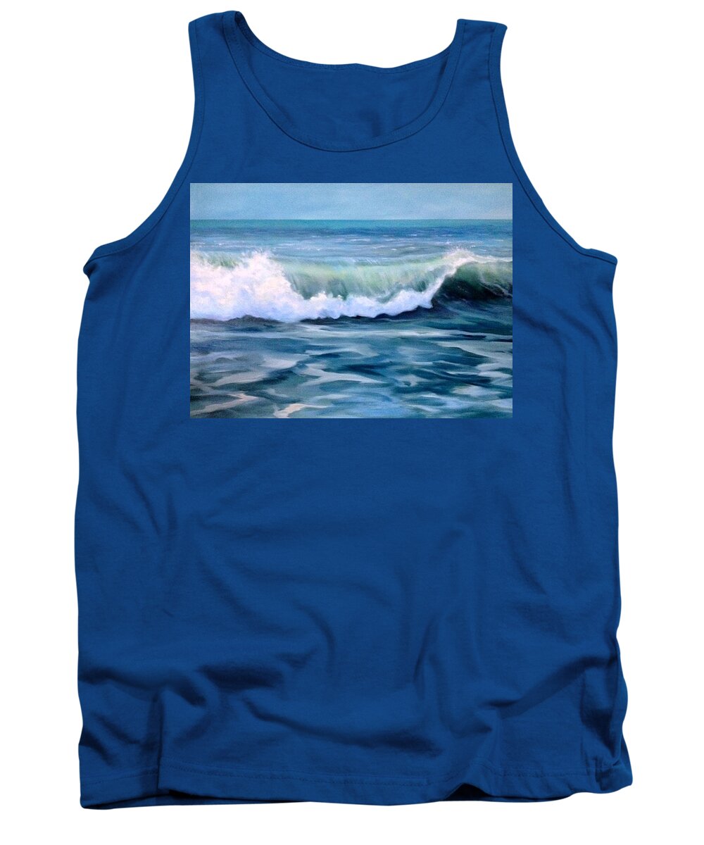Ocean Tank Top featuring the painting Wave Length by Judy Rixom
