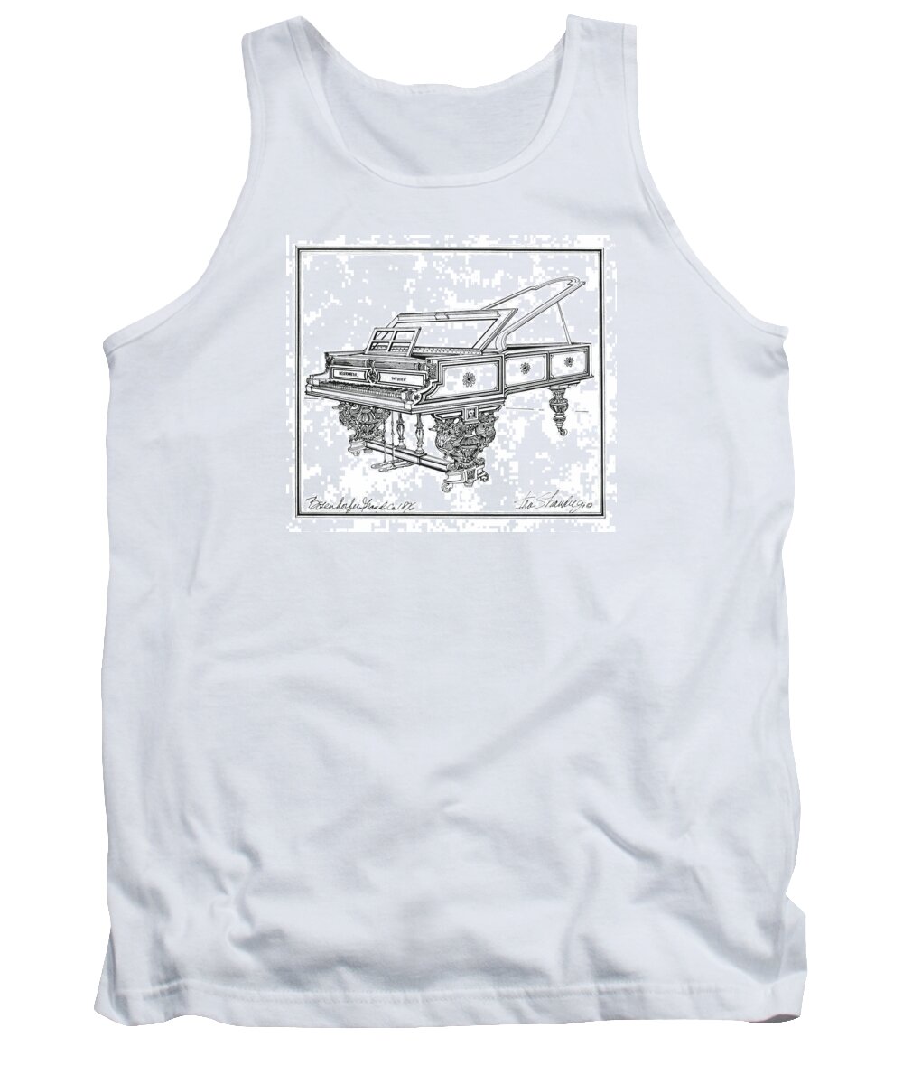 Pianos Tank Top featuring the drawing Bosendorfer Centennial Grand Piano by Ira Shander
