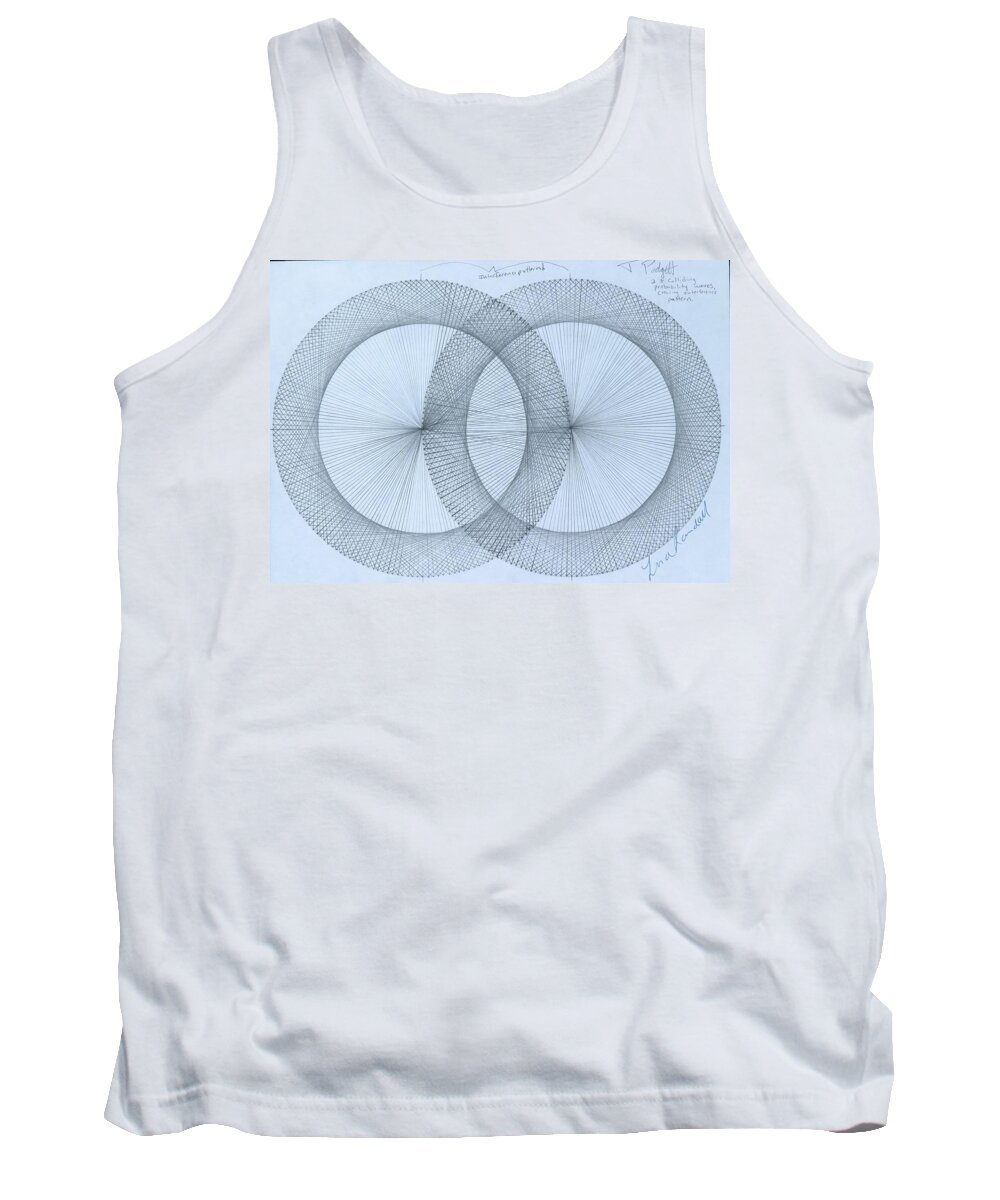 Fractal Tank Top featuring the drawing Magnetism by Jason Padgett