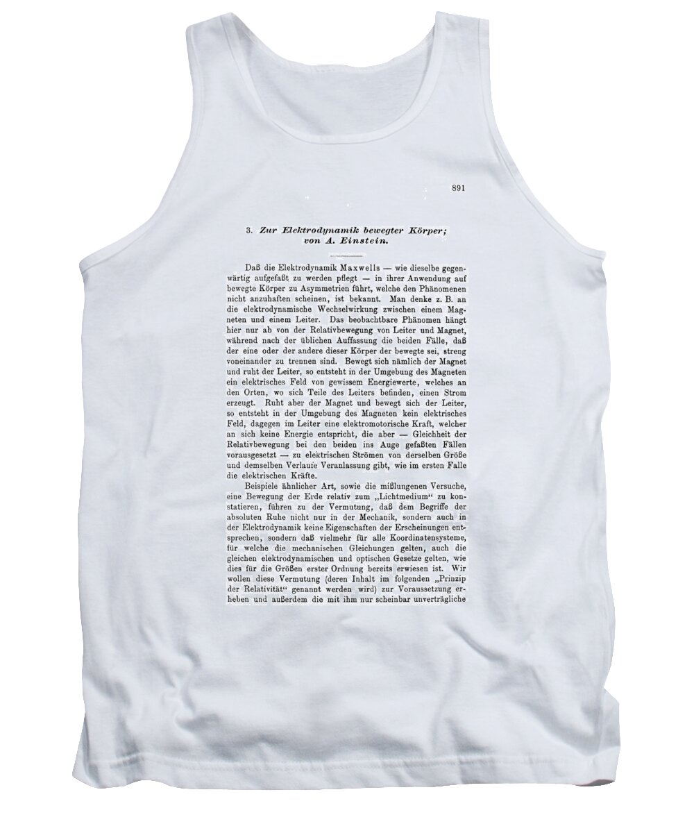 1905 Tank Top featuring the painting Albert Einstein Page #1 by Granger